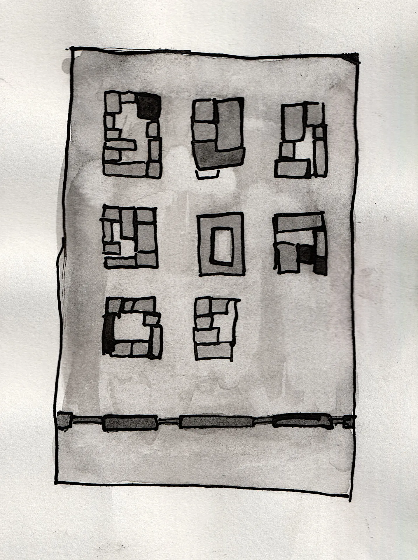 A small painting. Ink on paper.