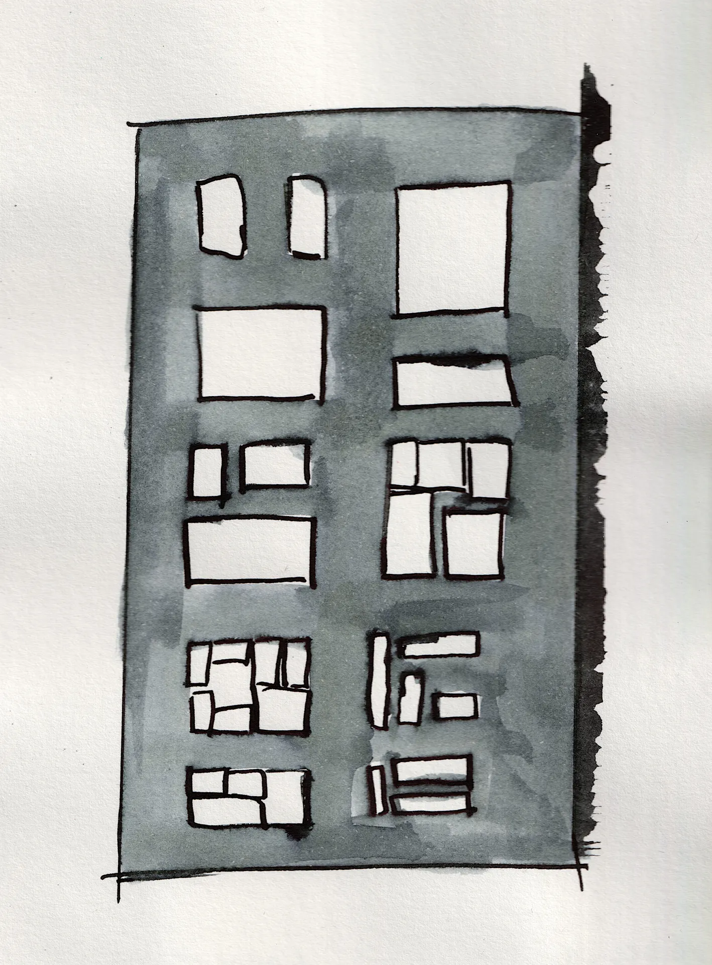 A small painting. Ink on paper.