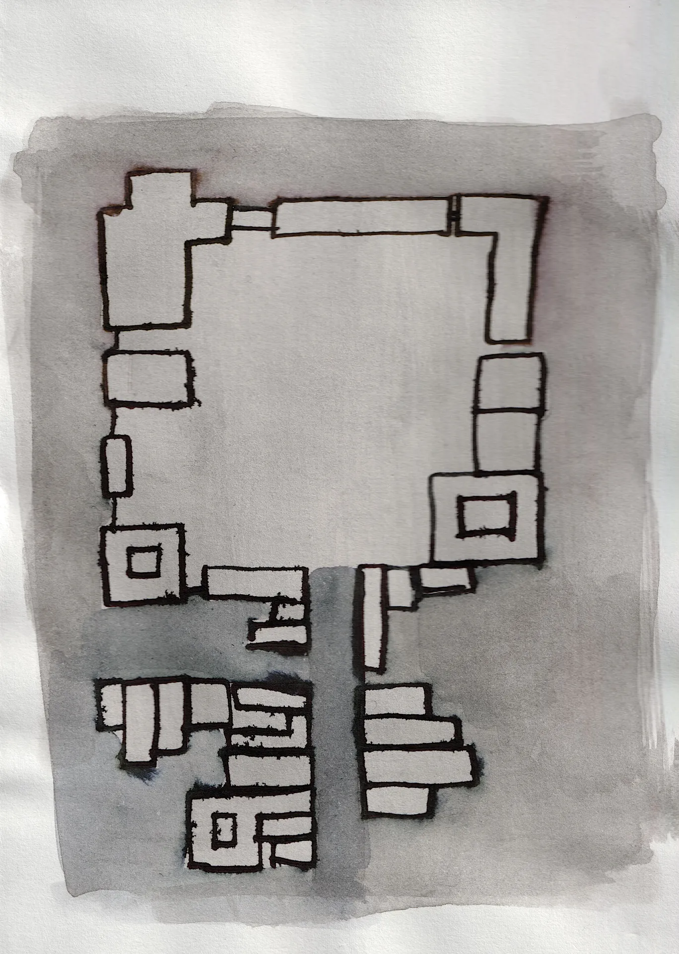 A small painting. Ink on paper.