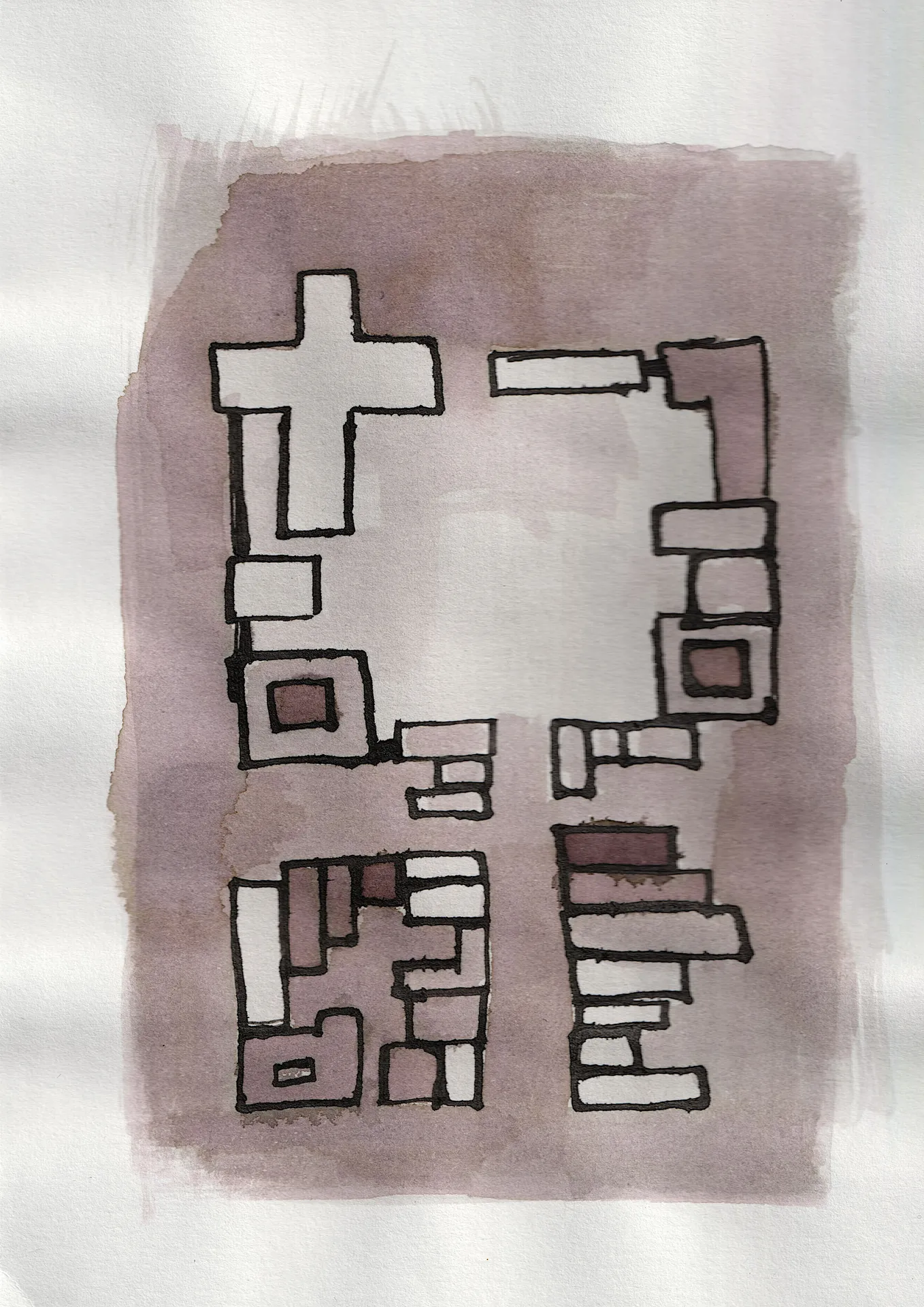 A small painting. Ink on paper.