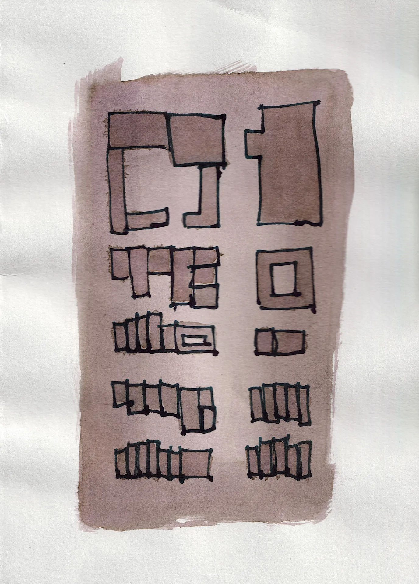 A small painting. Ink on paper.