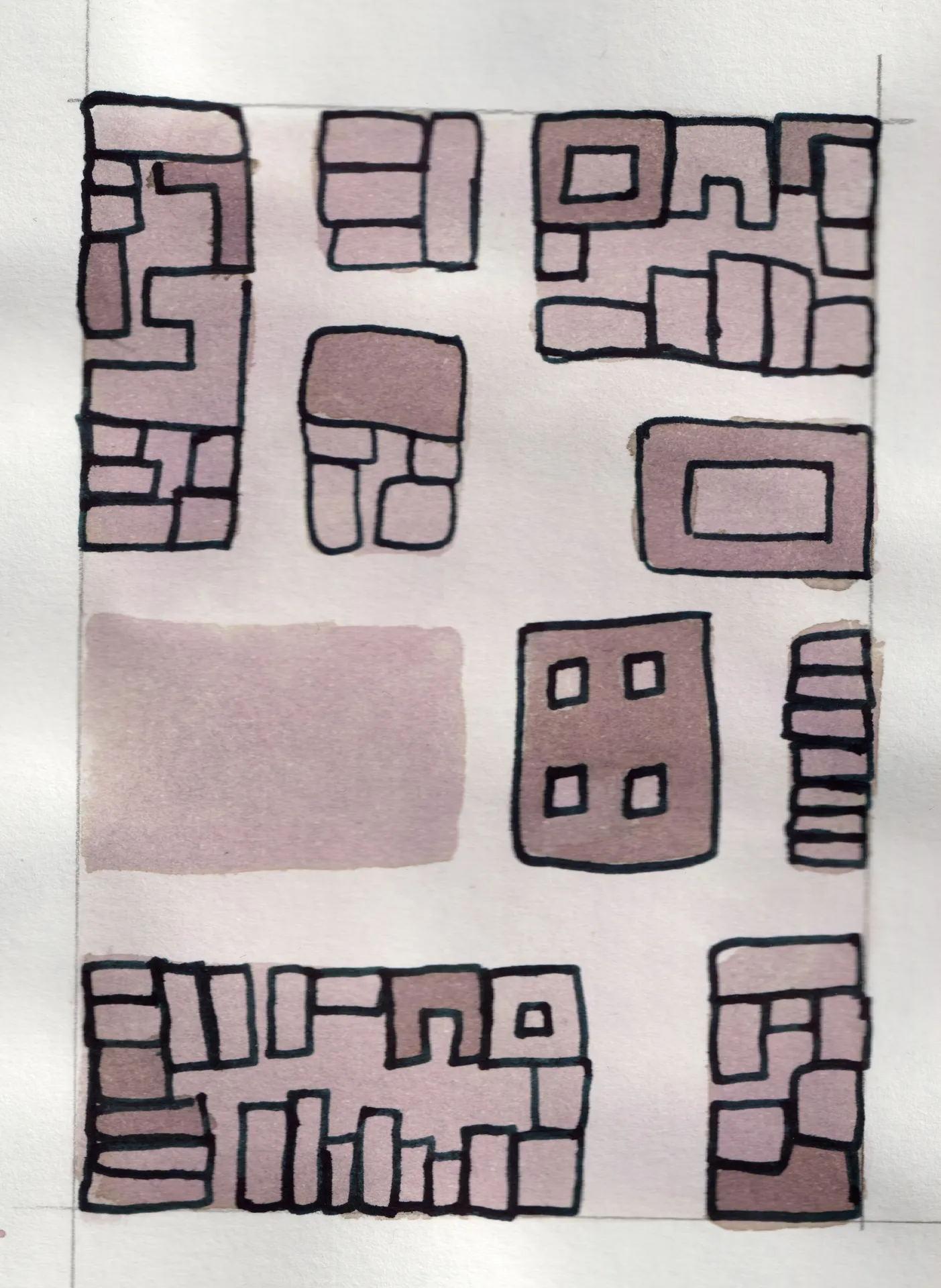 A small painting. Ink on paper.