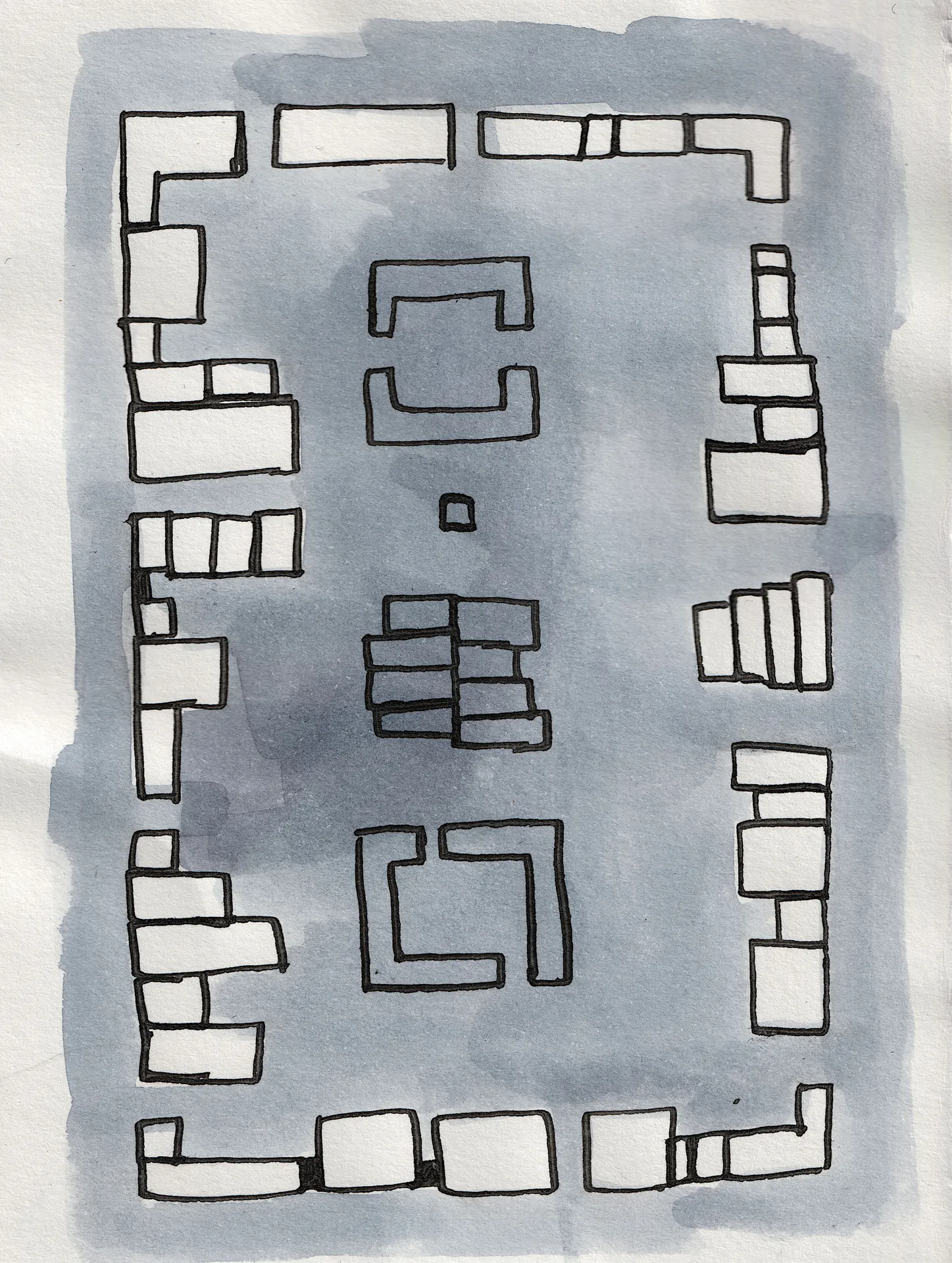 A small painting. Ink on paper.