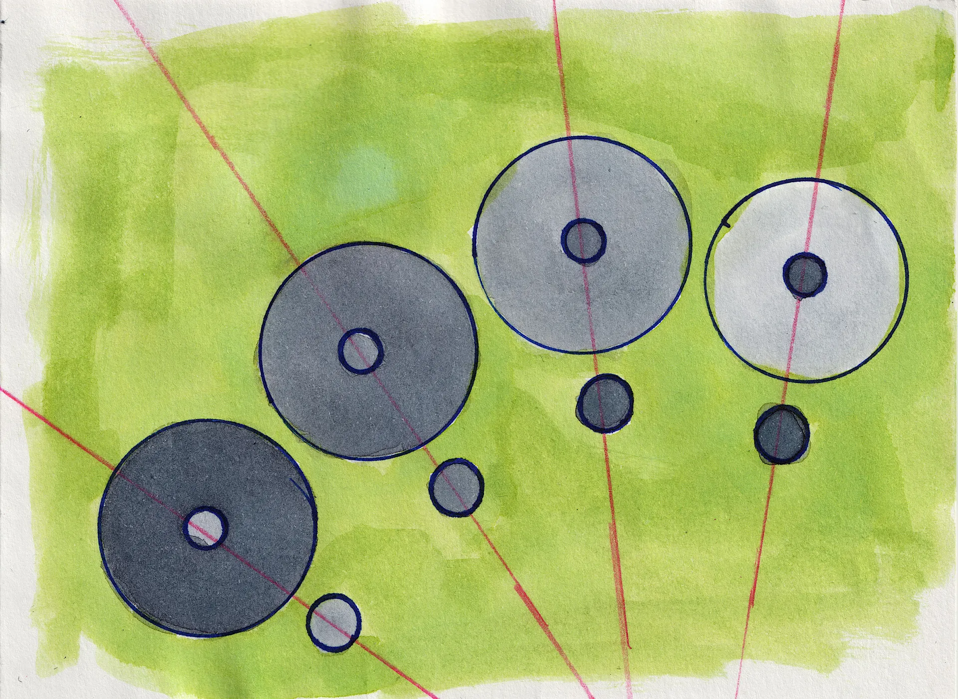 A small painting. Ink on paper.