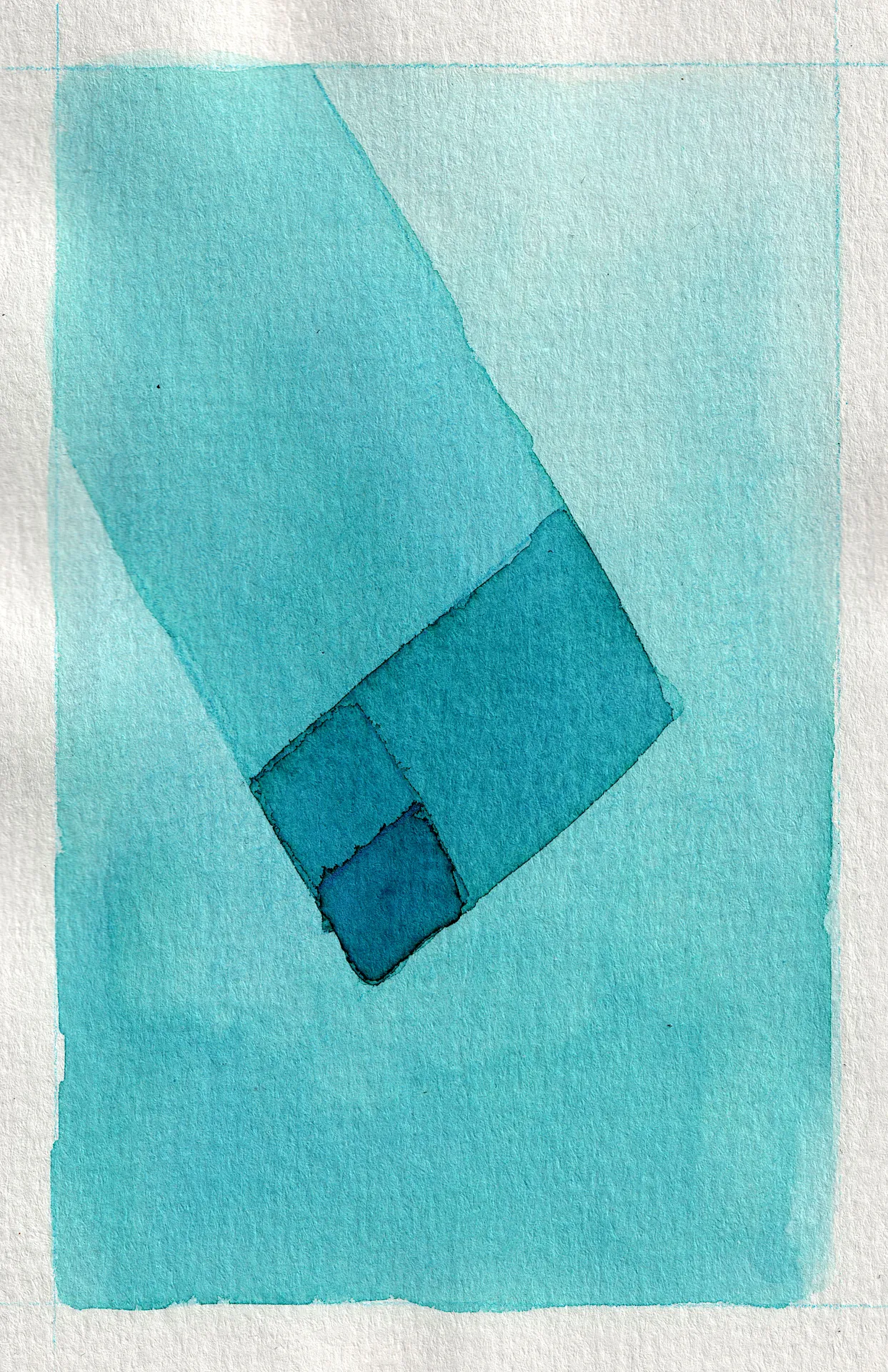 A small abstract painting. Ink on paper.