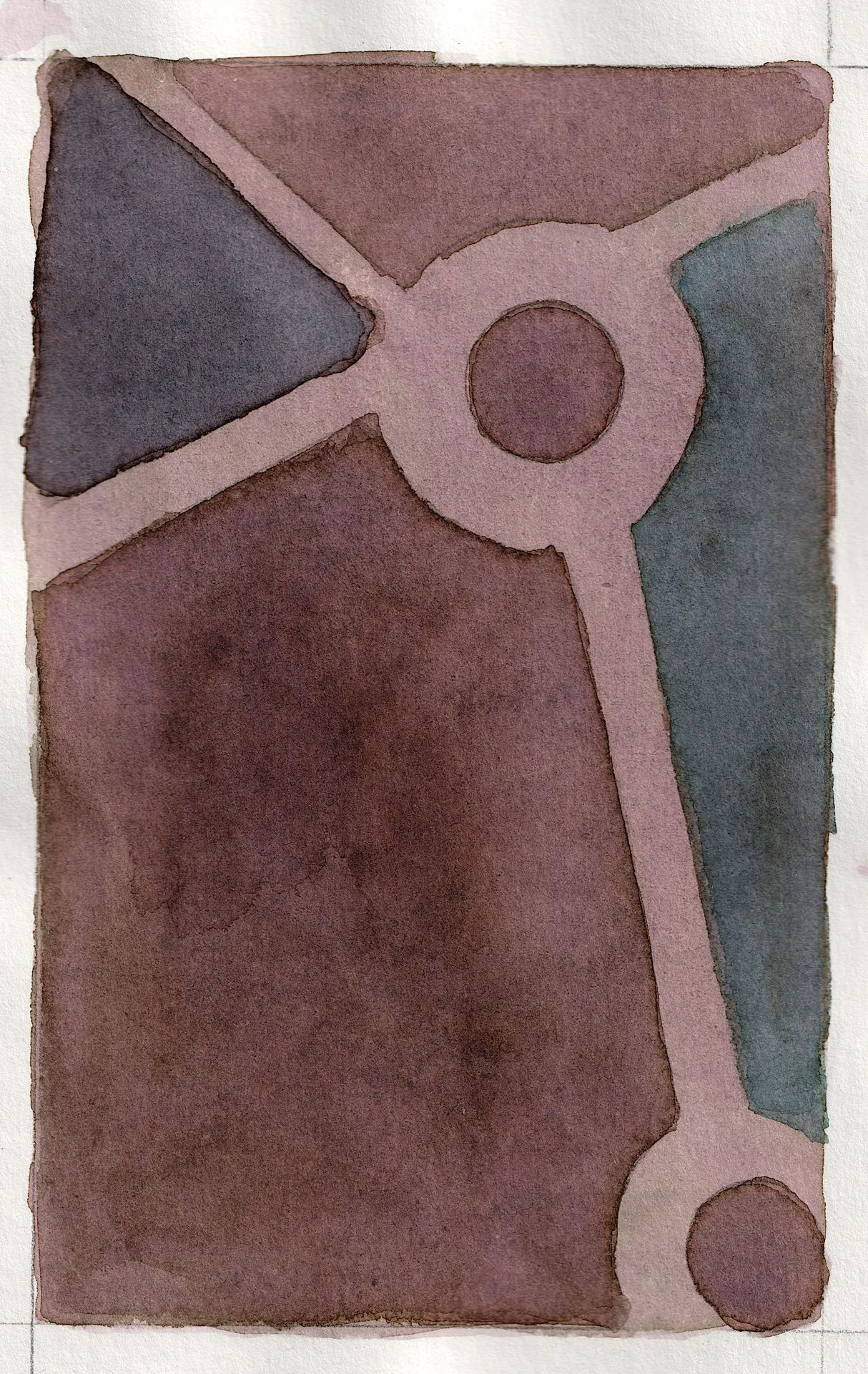 A small abstract painting. Ink on paper.