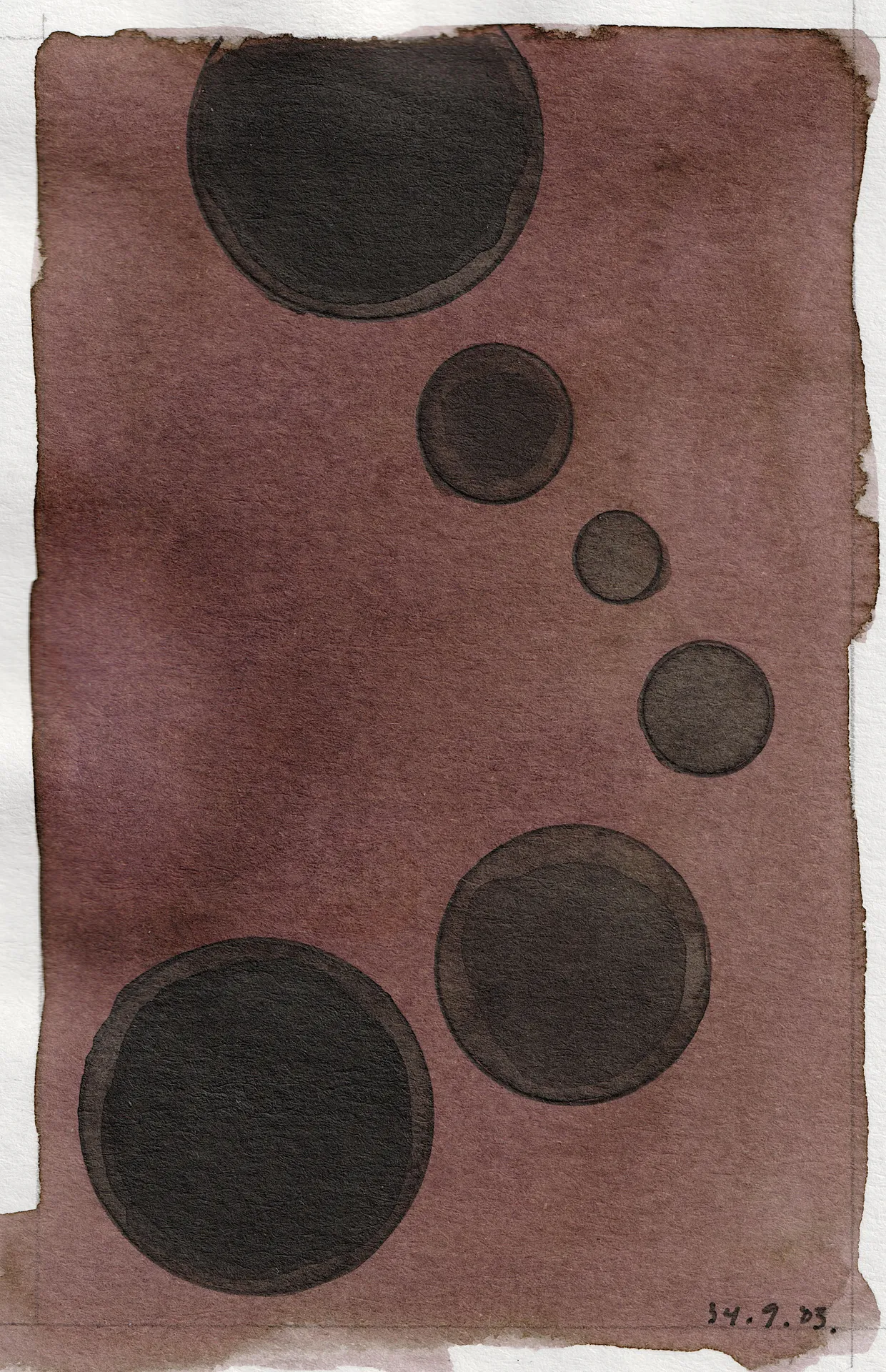 A small abstract painting. Ink on paper.