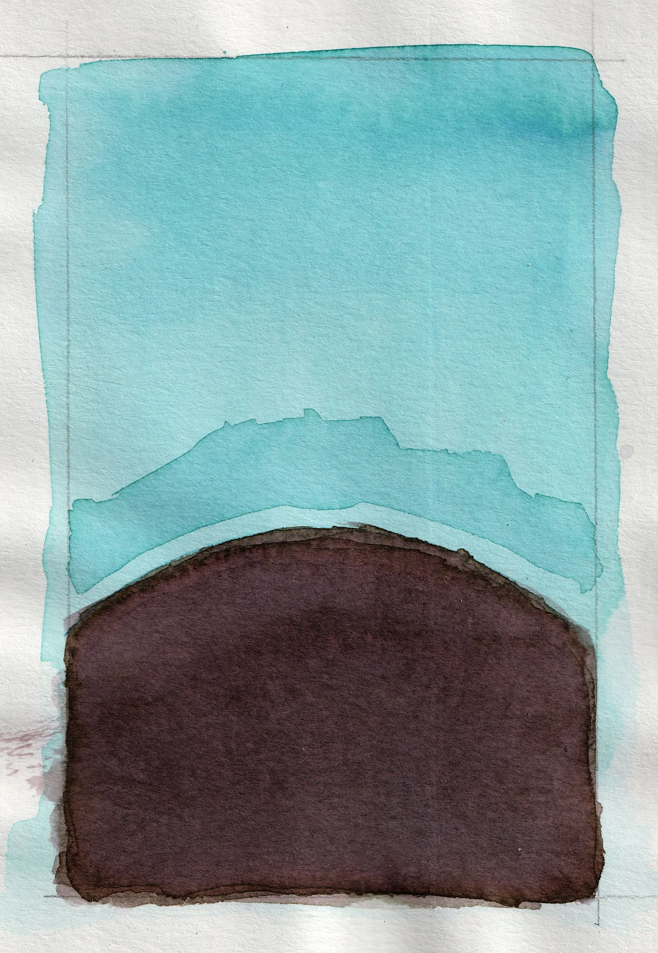 A small abstract painting. Ink on paper.