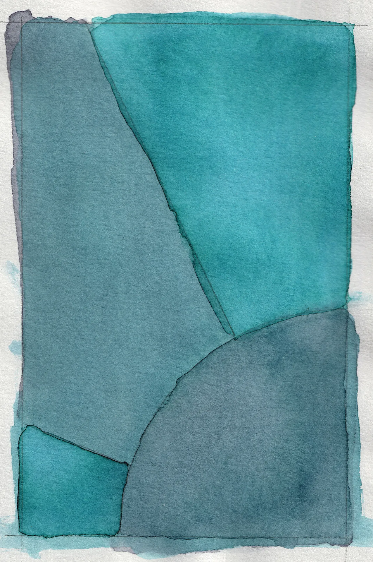 A small abstract painting. Ink on paper.