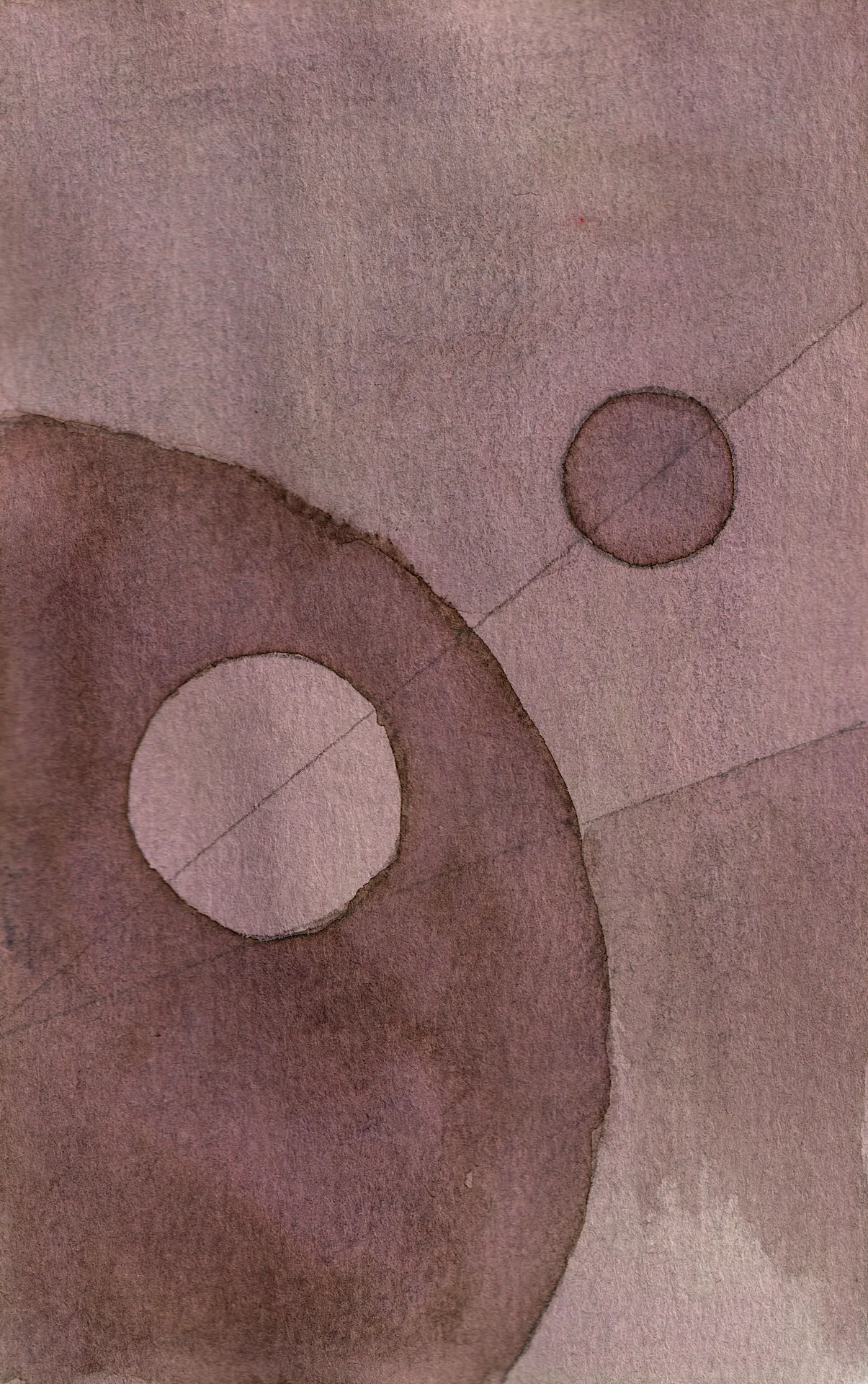 A small abstract painting. Ink on paper.