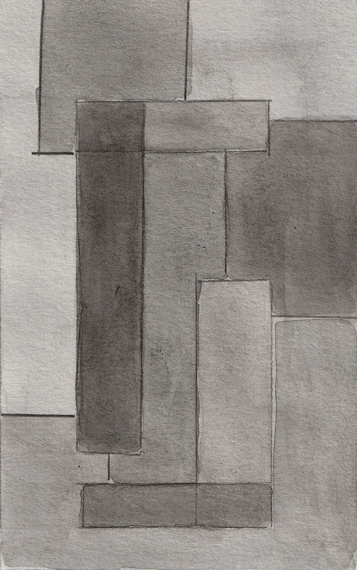 A small abstract painting. Ink on paper.