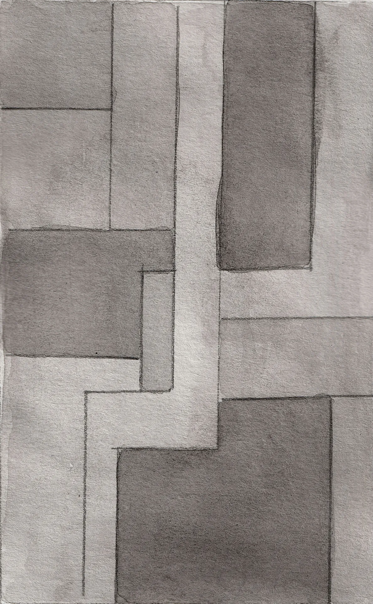 A small abstract painting. Ink on paper.