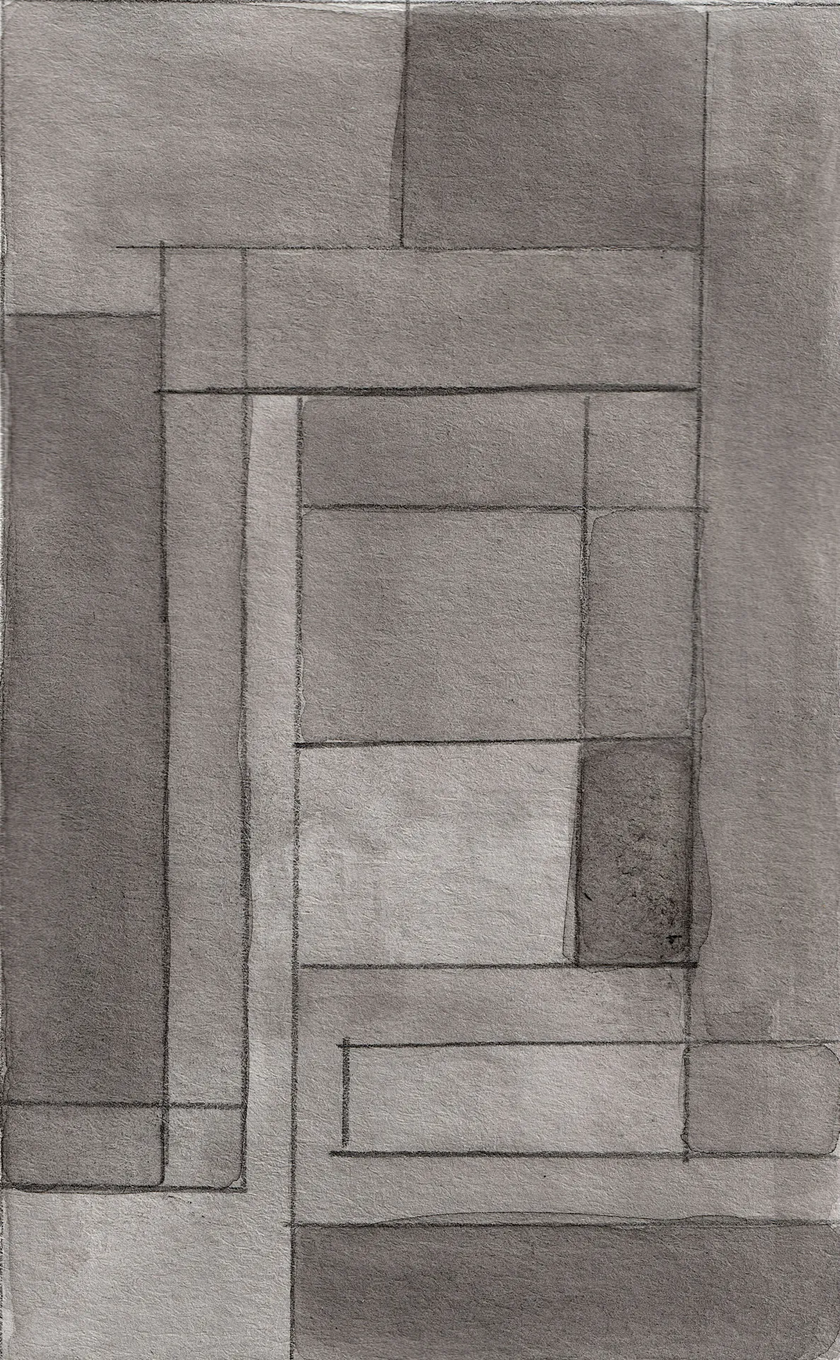 A small abstract painting. Ink on paper.