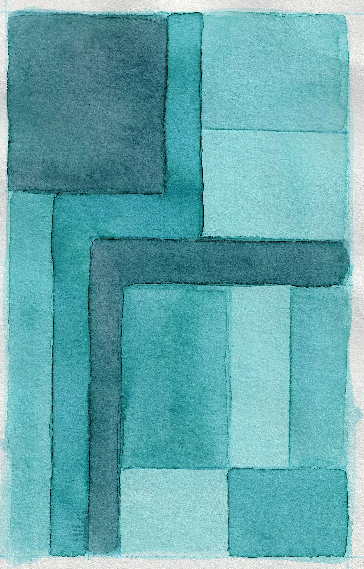 A small abstract painting. Ink on paper.