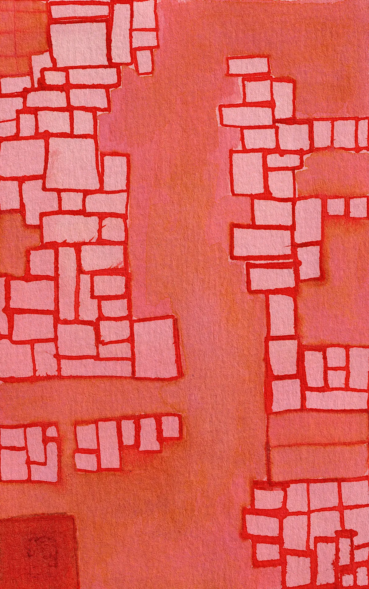 A small abstract painting. Ink on paper.