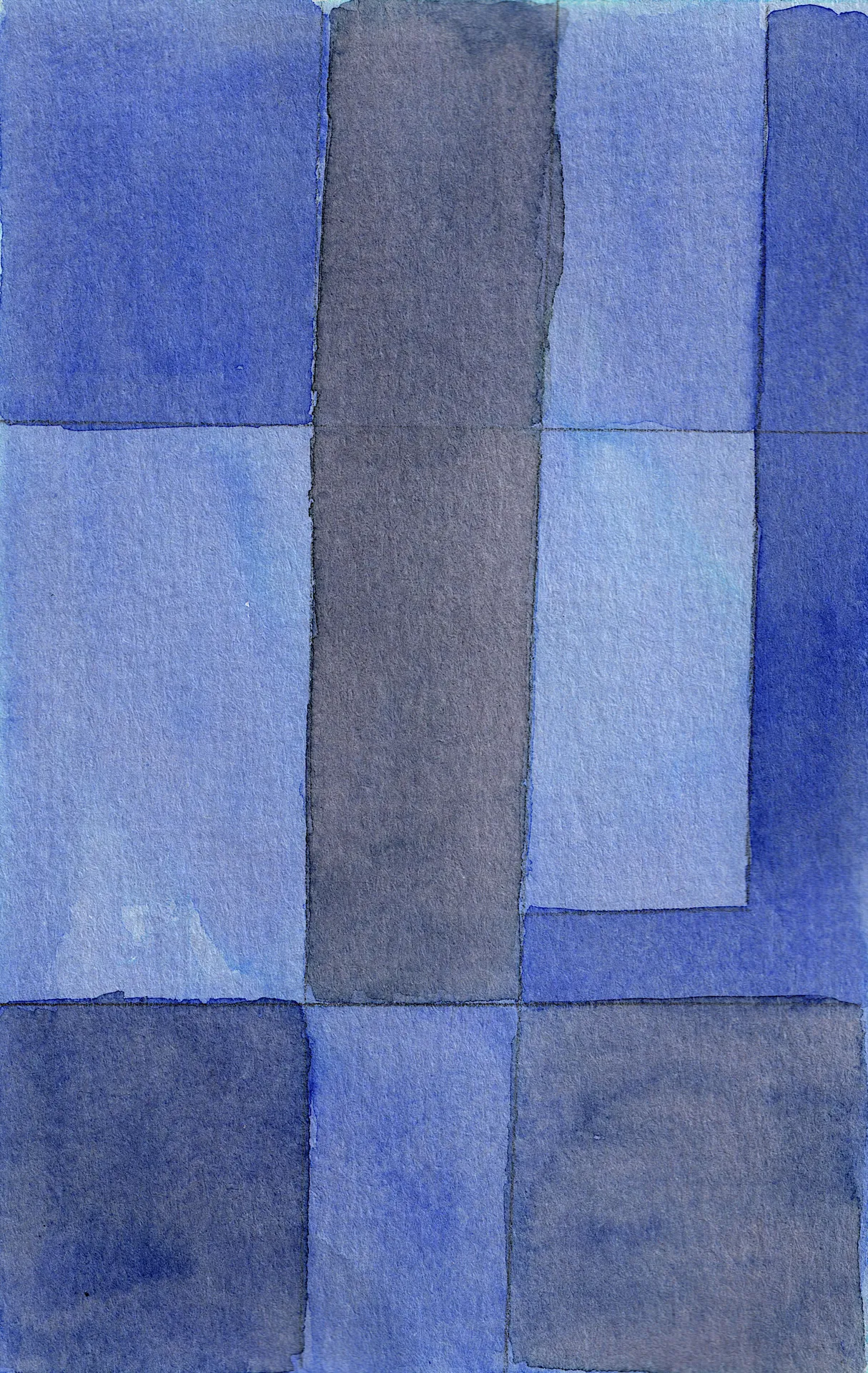 A small abstract painting. Ink on paper.