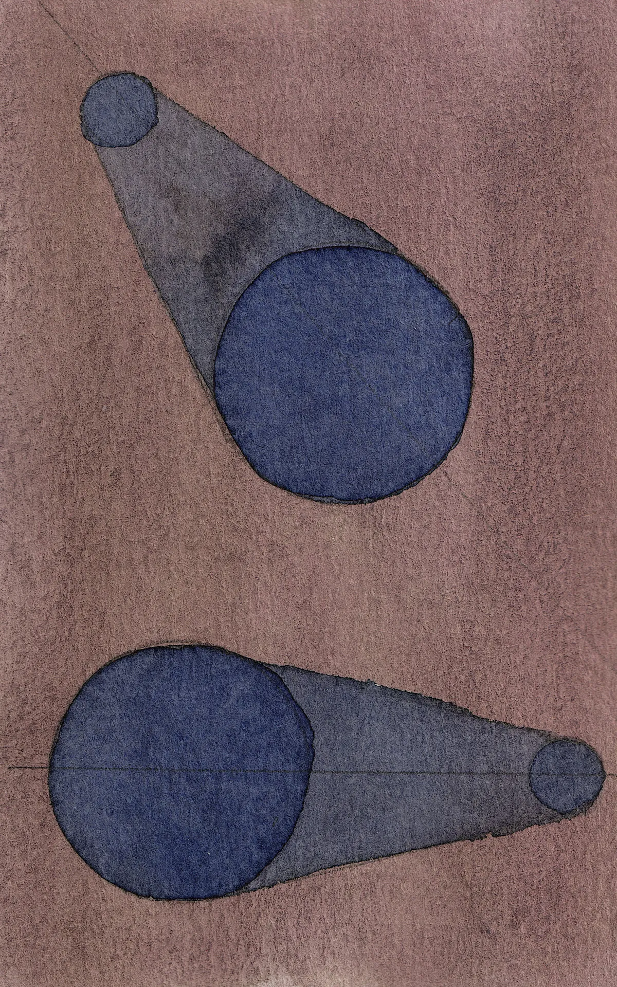 A small abstract painting. Ink on paper.