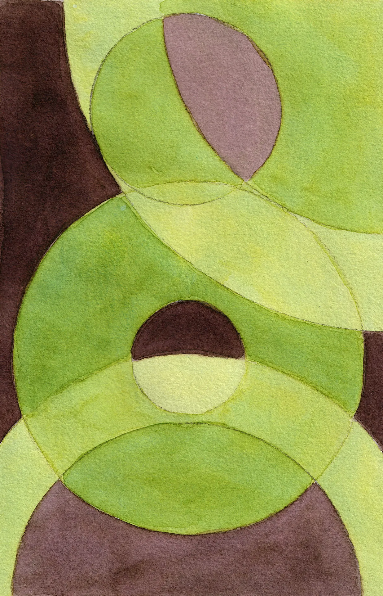 A small abstract painting. Ink on paper.