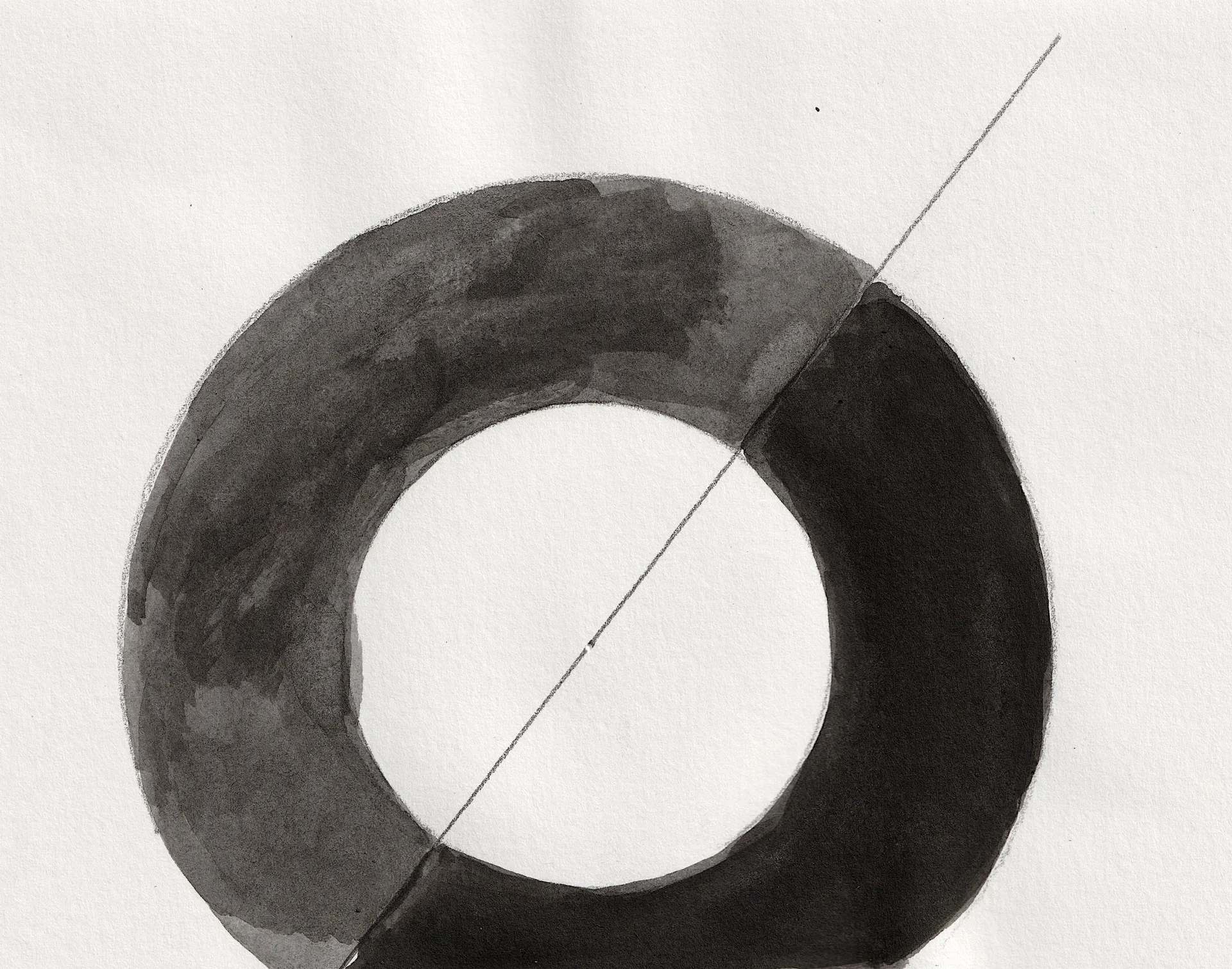 A small abstract painting. Ink on paper.