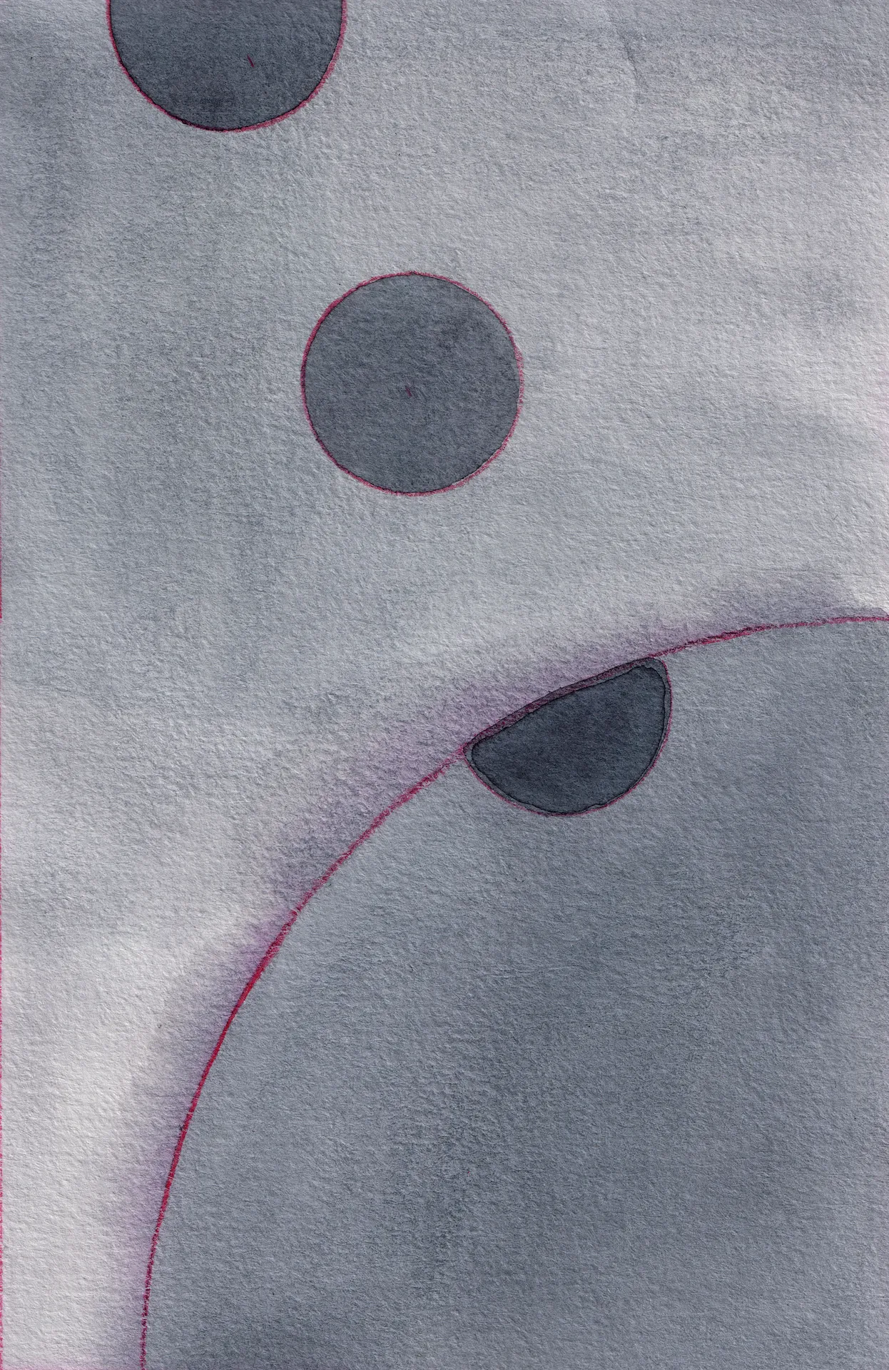 A small abstract painting. Ink on paper.