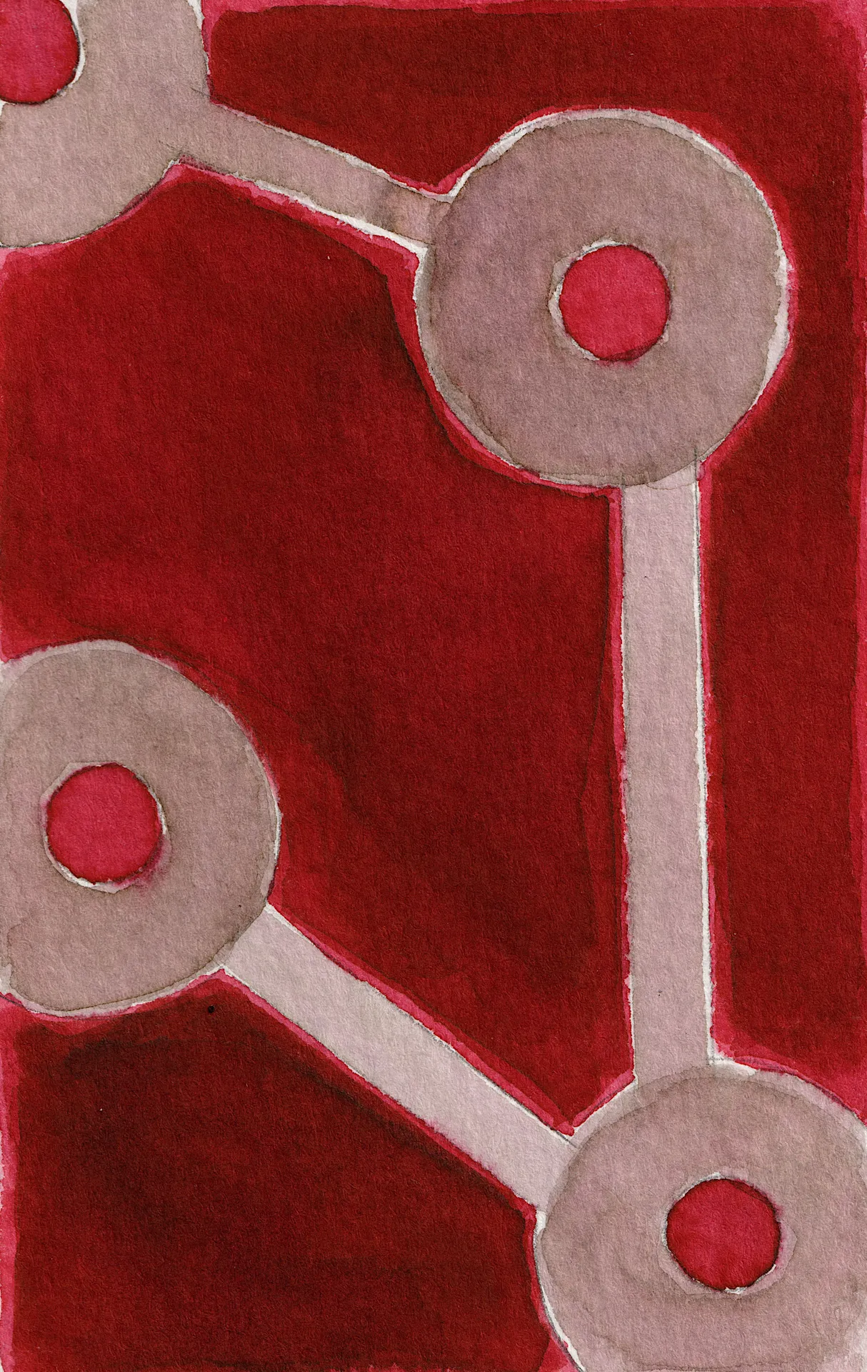 A small abstract painting. Ink on paper.