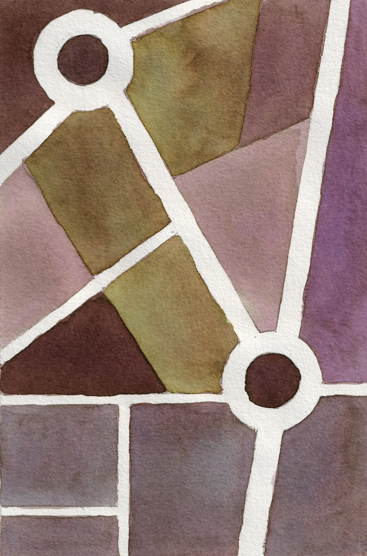 A small abstract painting. Ink on paper.