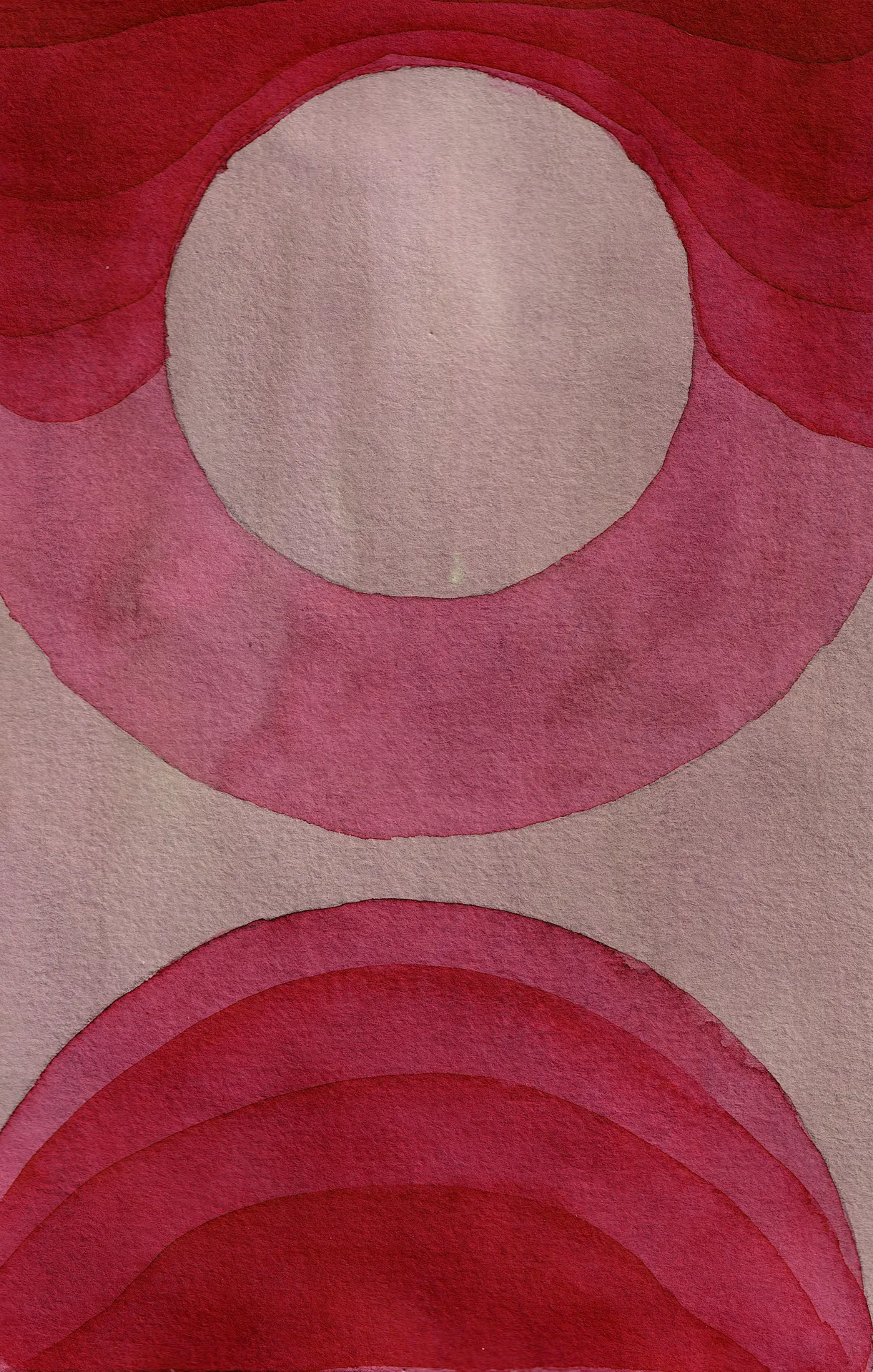 A medium-sized abstract painting. Ink and watercolour on paper.