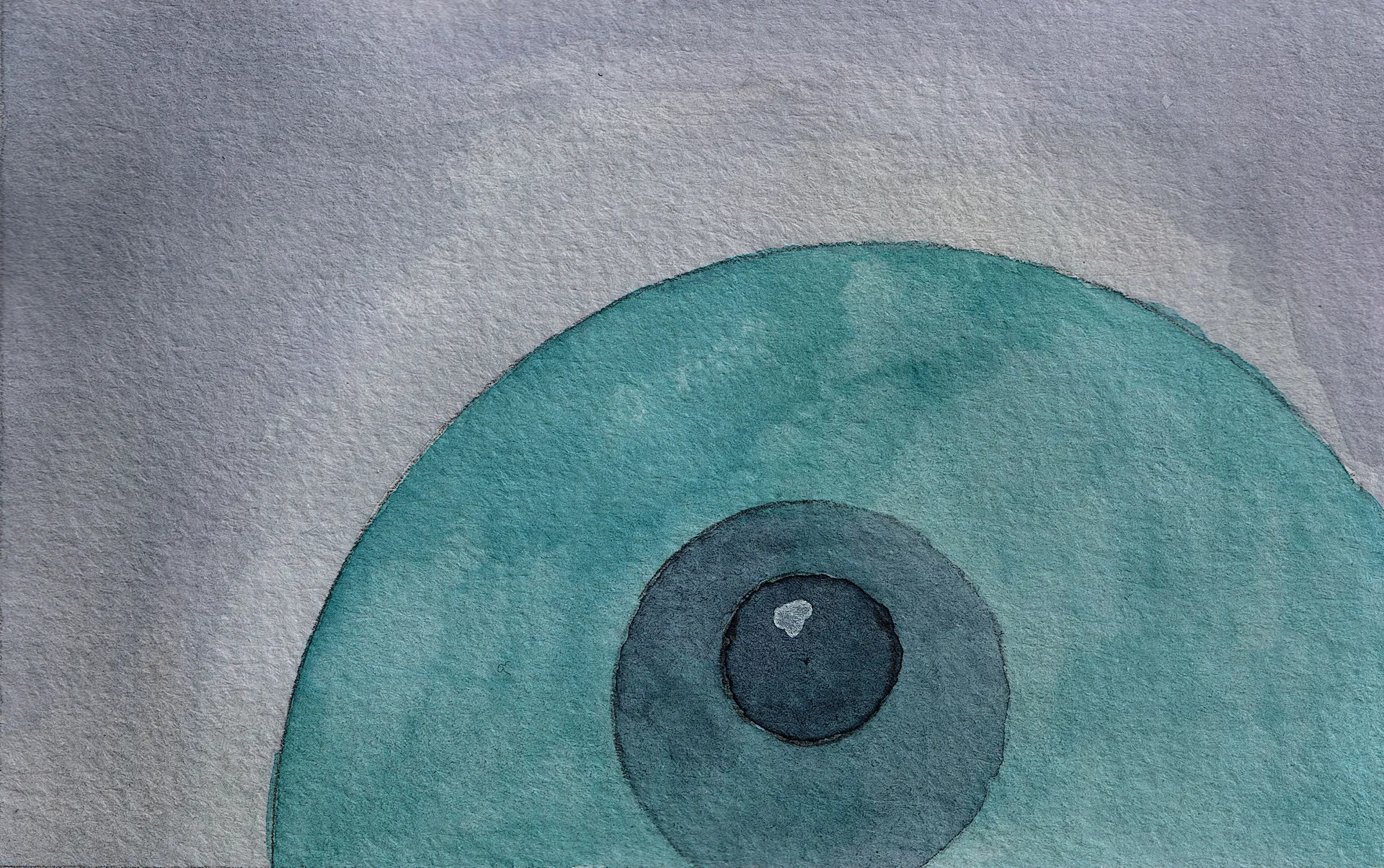 A small abstract painting. Ink and watercolour on paper.