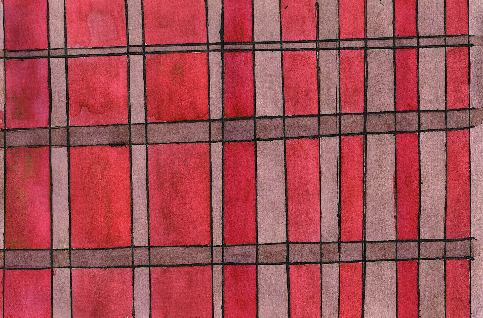 A small abstract painting. Ink and watercolour on paper.