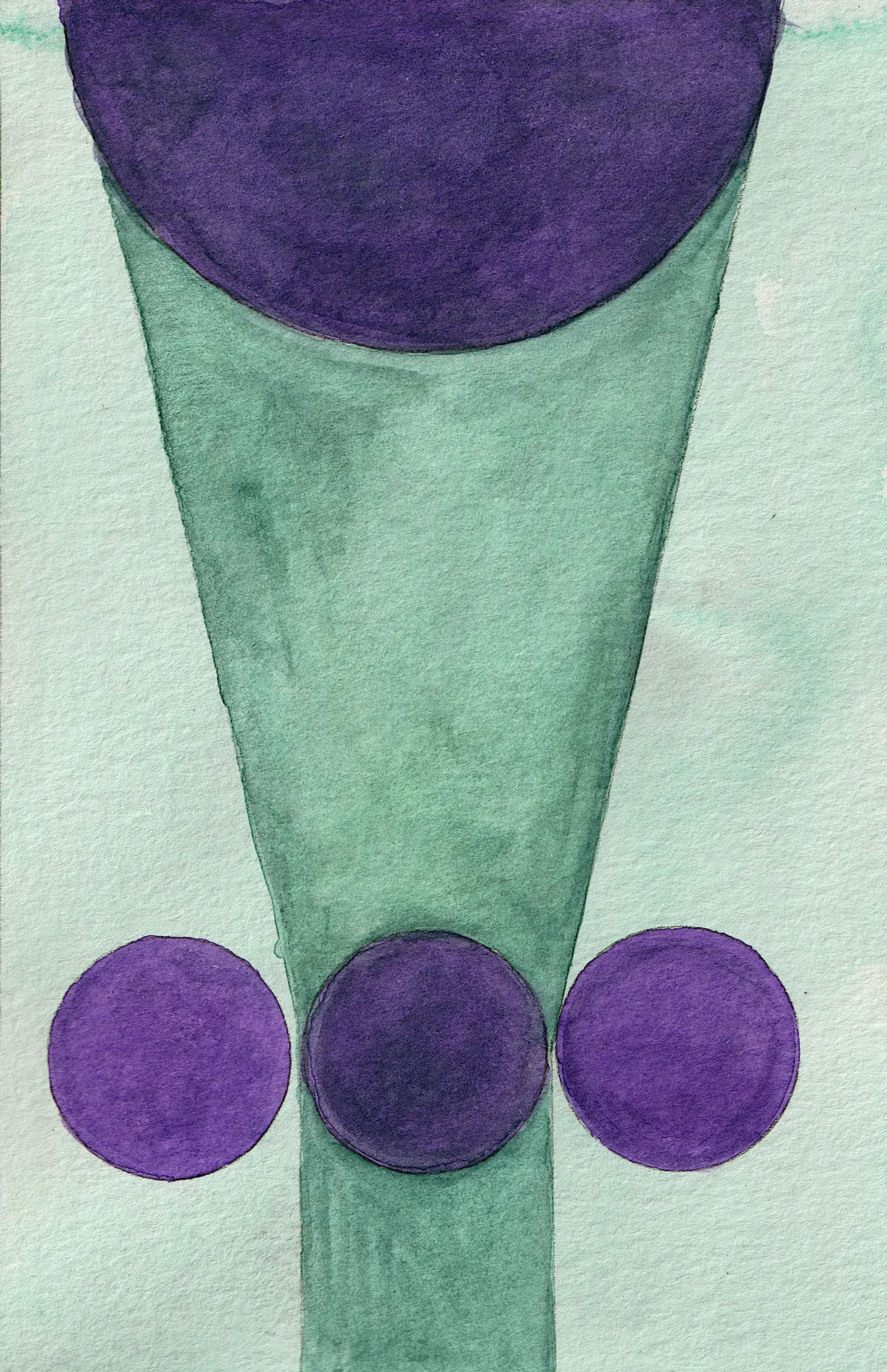 A small abstract painting. Ink and watercolour on paper.