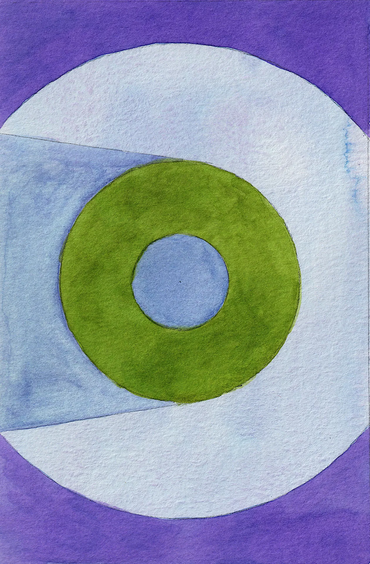 A small abstract painting. Ink and watercolour on paper.