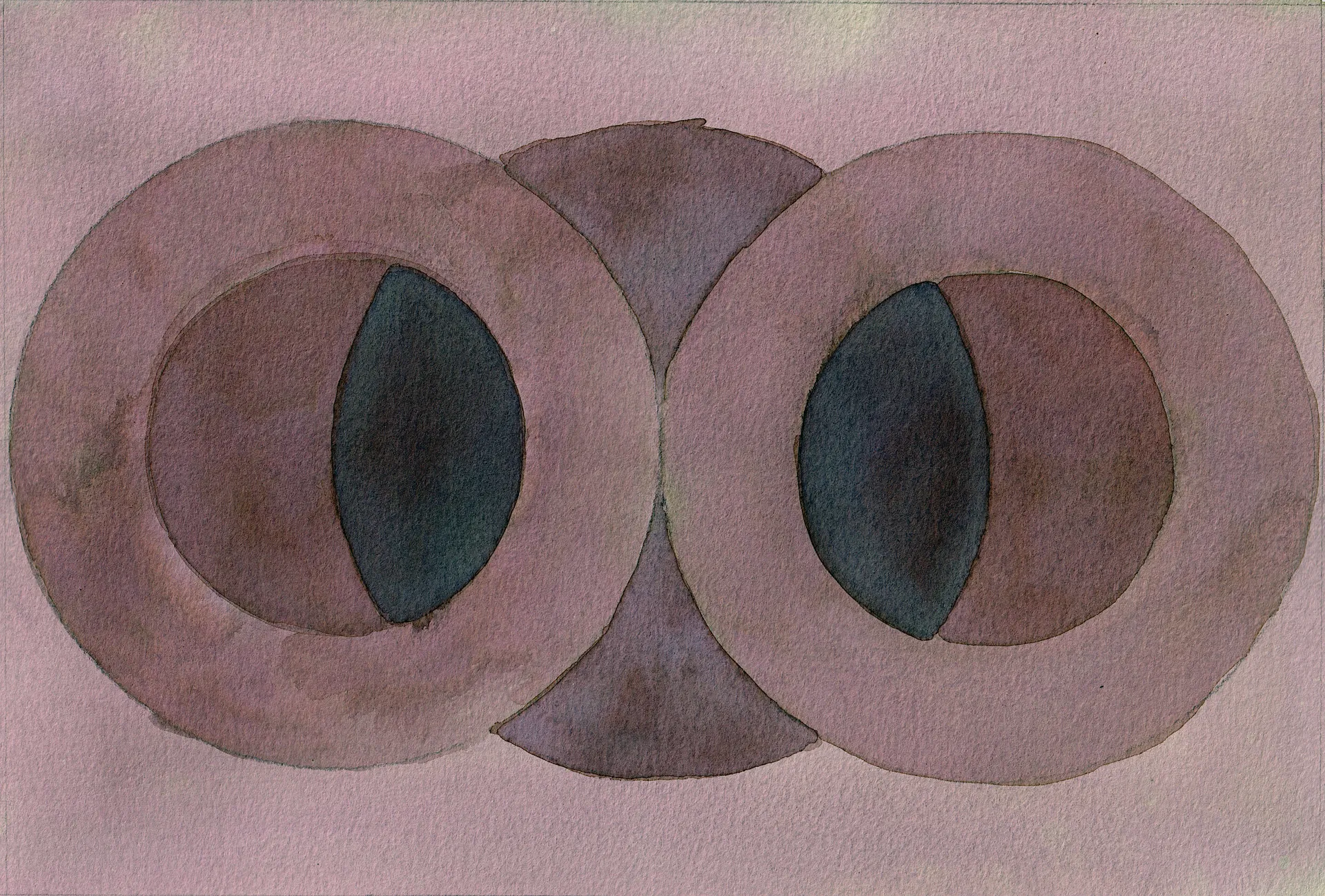 A small abstract painting. Ink and watercolour on paper. 